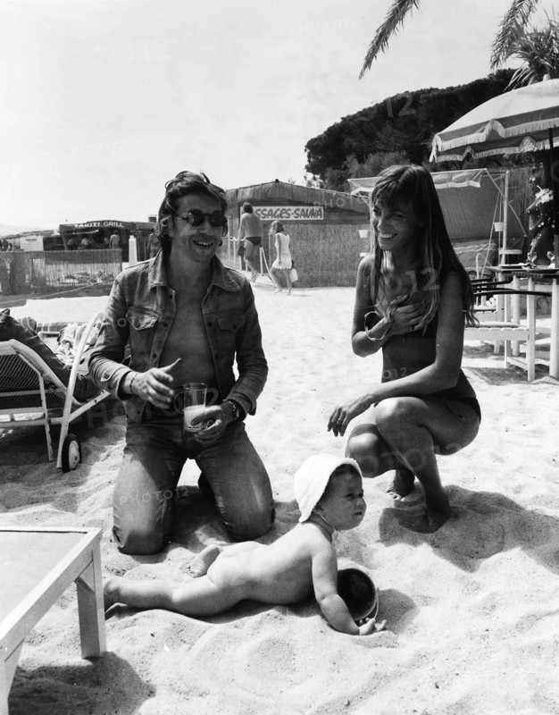 Jane Birkin Actress on beach in St Tropez