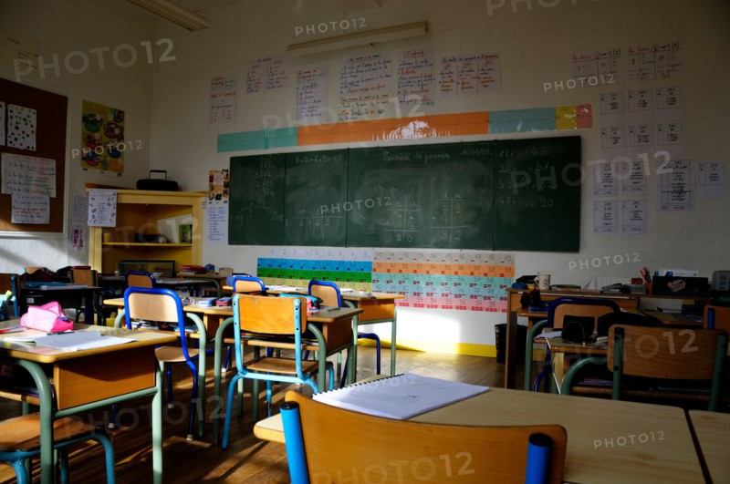 Stock photo of the inside of a typical French Village school