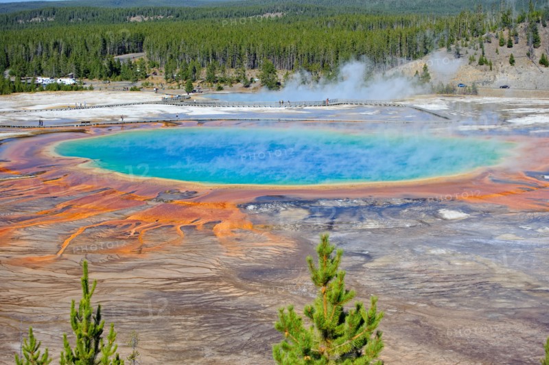 Grand Prismatic Spring (World's third Largest Thermal Pool), Yellowstone National Park, Wyoming, USA
