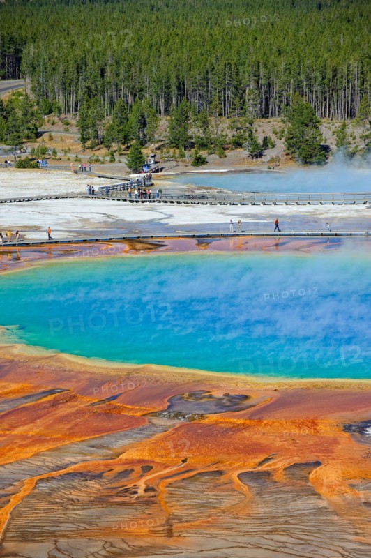 Grand Prismatic Spring (World's third Largest Thermal Pool), Yellowstone National Park, Wyoming, USA