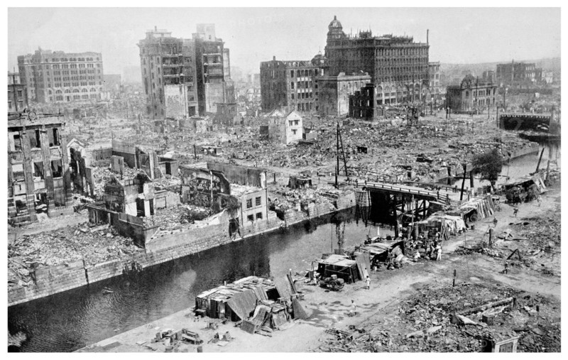 1923 Business section of Tokyo after Earthquake  Great Kanto earthquake 142,800 killed Japan