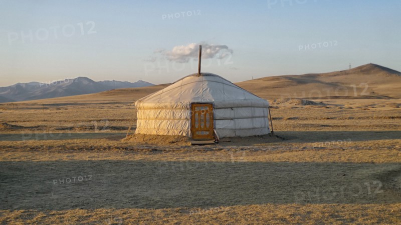 A ger in the Mongolian countryside.