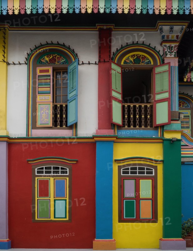 Colorful Houses in Little India, Singapore