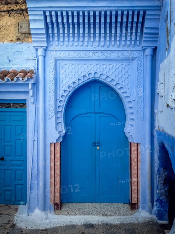 Blue door in Chefchaouen Medina - Morocco