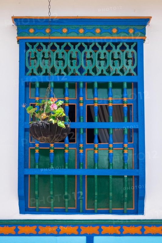 Colorful wooden window