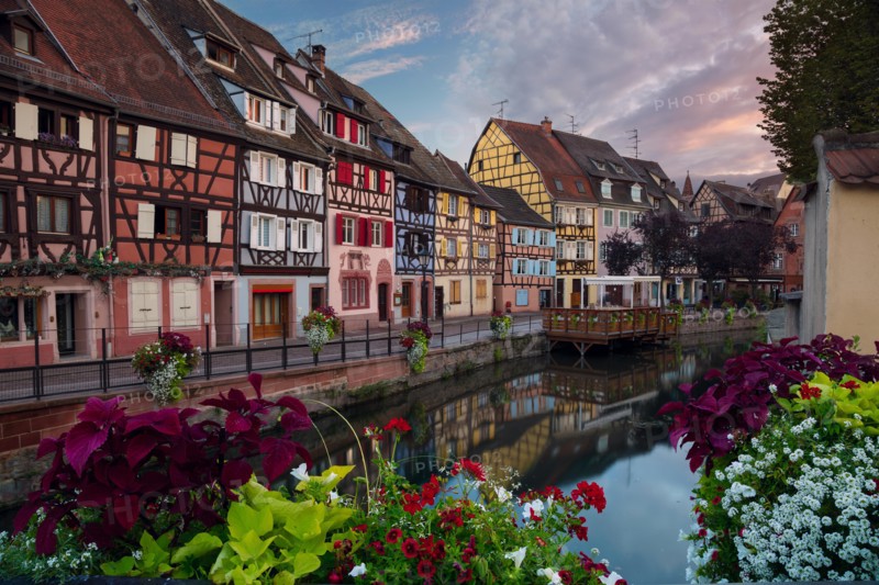 City of Colmar. Cityscape image of old town Colmar, France during sunset.
