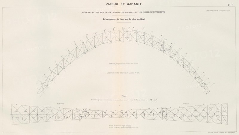 Viaduc de Garabit Planche 11 - Mémoire de G. Eiffel