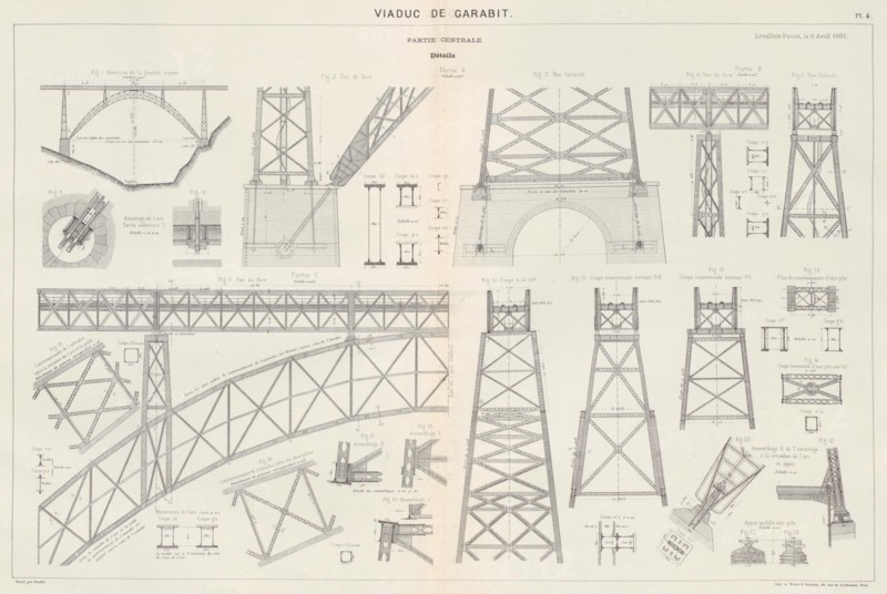 Viaduc de Garabit Planche 4 - Mémoire de G. Eiffel