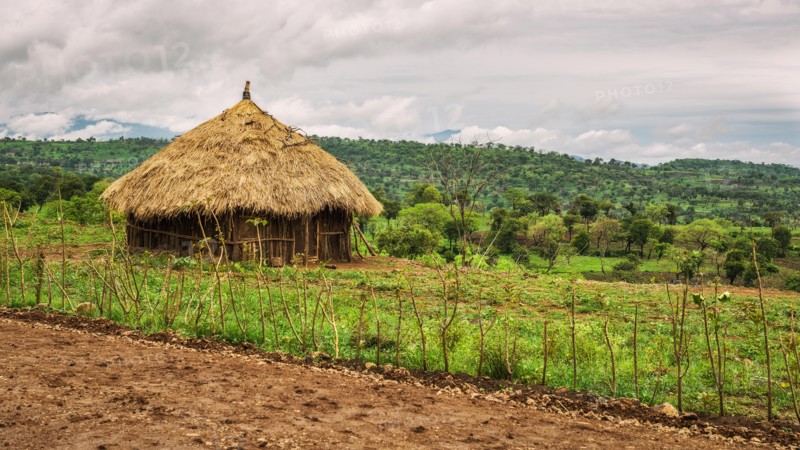 Traditional houses in  Ethiopia, Africa