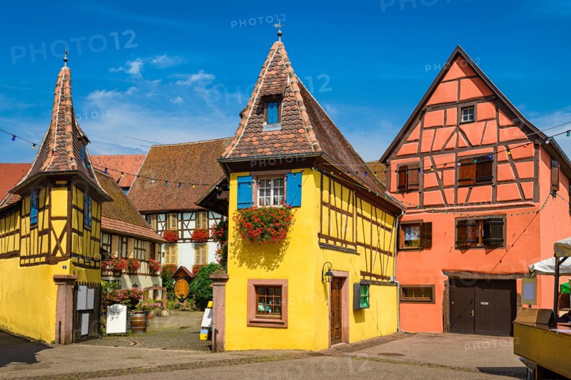 Medieval buidings in Eguisheim near Colmar, France