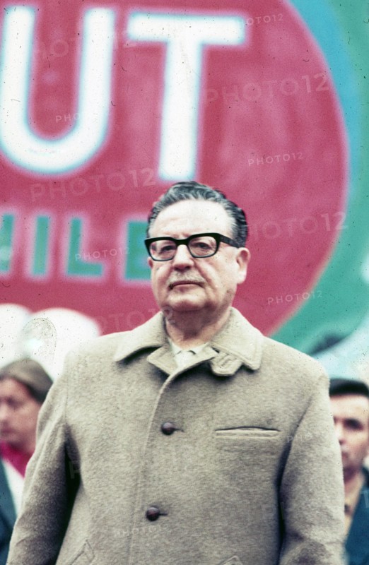 SALVADOR ALLENDE (1908-1973) Chilean politician on a supporters' march in 1964