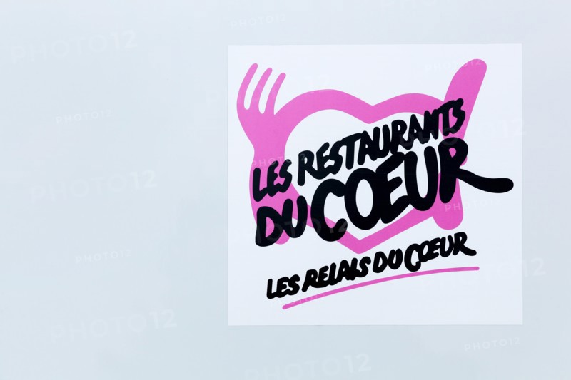 Lyon, France - September 27, 2015: The Restaurants du Coeur is a french charity, the main activity of which is to distribute food packages