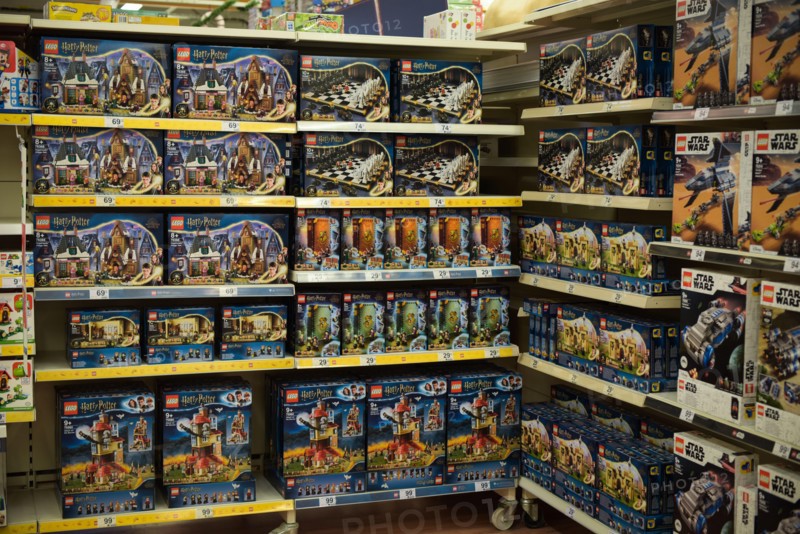 MELUN - FRANCE - DECEMBER 2021: view on the lego game in a toy department at a merchant