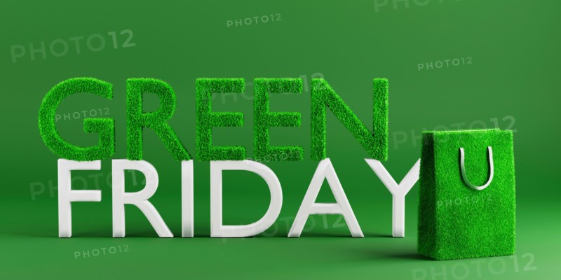 Green Friday Conscious consumption. 3d rendering