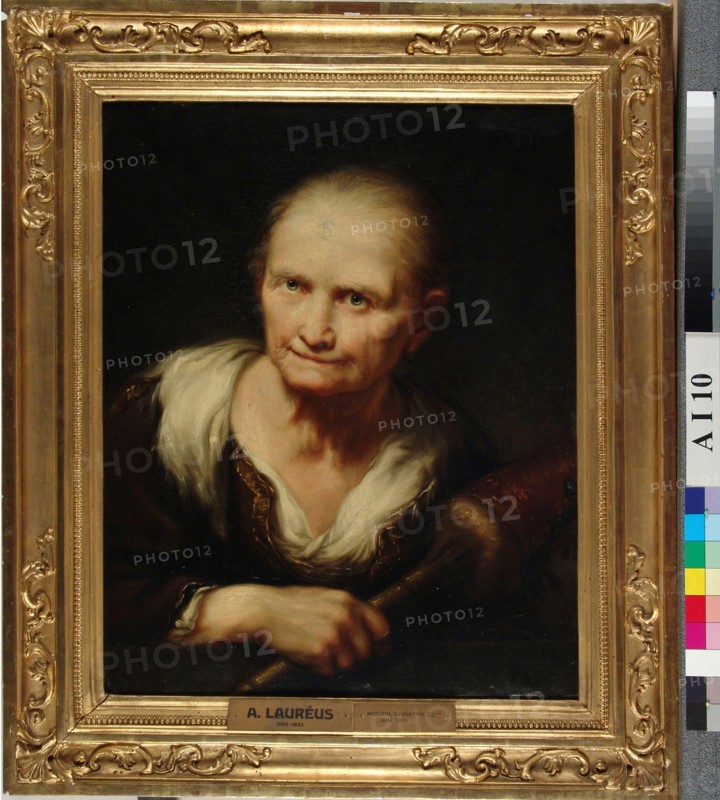 Une vieille femme avec une libellule (la marquise de Brinvilliers), d'après Giuseppe Nogari, par Aleksander Lauréus