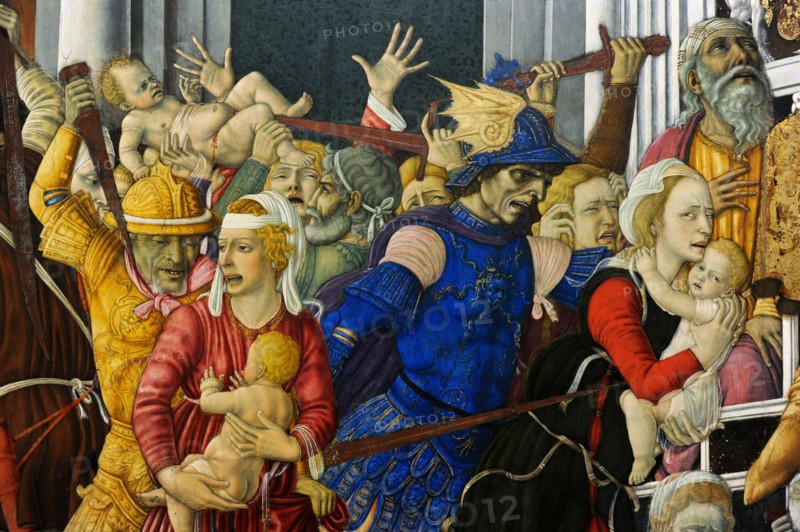 Matteo di Giovanni (1430-1495). Italian painter. Massacre of the Innocents, 1481-1488. Detail. Bourbon Collection. National Museum of Capodimonte. Naples. Italy.