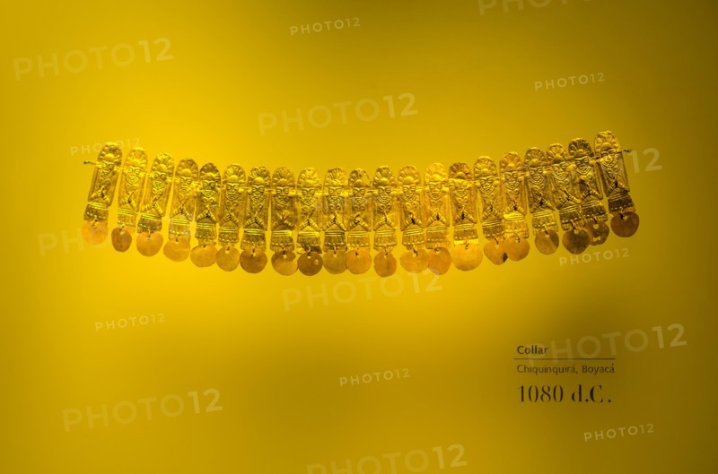 Precolumbian gold object exhibited at the Bogota Gold Museum