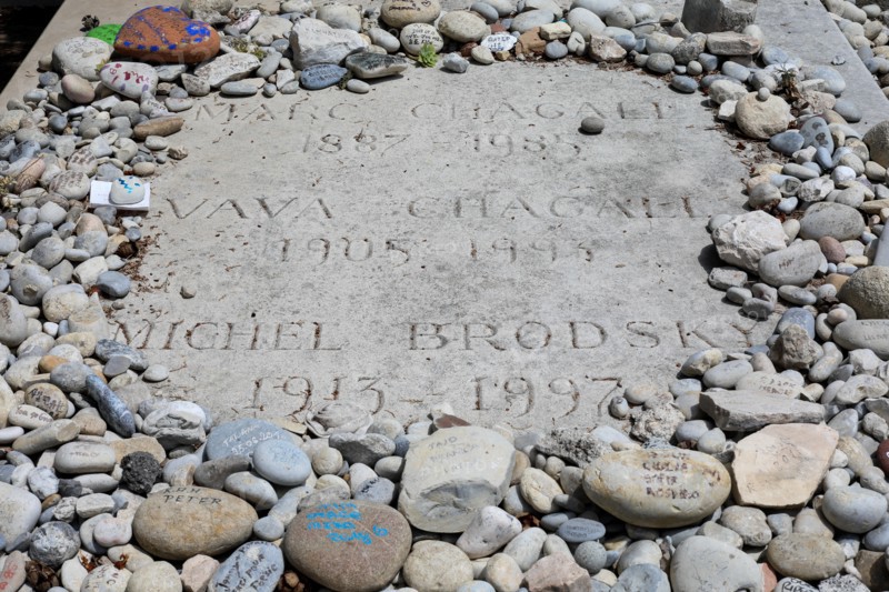 Gravestone of Marc Chagall in the multi-denominational cemetery in the traditional artists' town of Saint-Paul-de-Vence, France