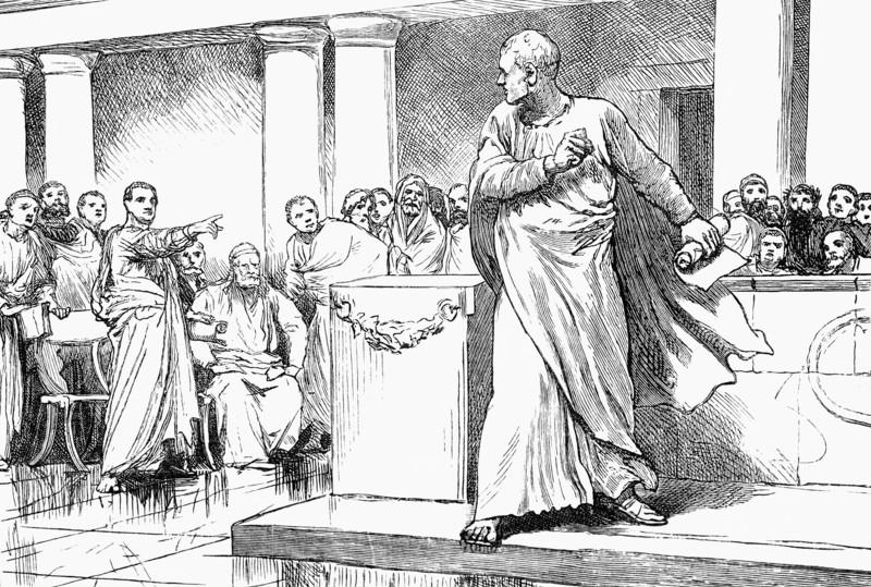 Lucius Sergius Catilina, known in English as Catiline(108–62 BCE), was a Roman Senator of the 1st century BC best known for the second Catilinarian conspiracy, a plot, devised by Catiline with the help of a group of aristocrats and disaffected veterans, to overthrow the Roman Republic in 63 BC. Cicero exposed the plot, which forced Catiline to flee from Rome.