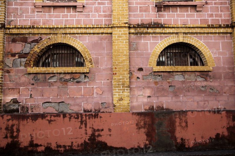 St George's Grenada Detail of Old Warehouse Building - Face in the Wall (pareidolia)