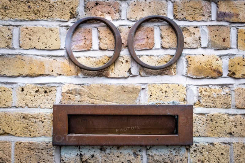 A funny letter box in the shape of a face