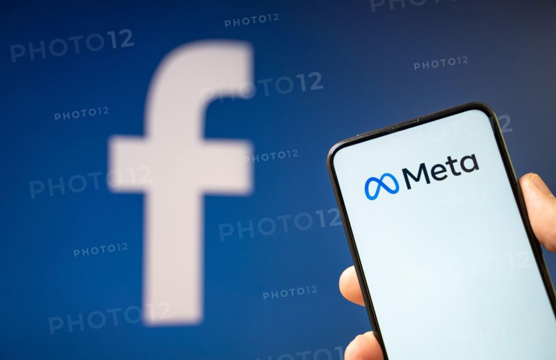 Cracow, Poland - October 29, 2021:  Mark Zuckerberg announced facebook logo change to meta and creates metaversum that integrates services.