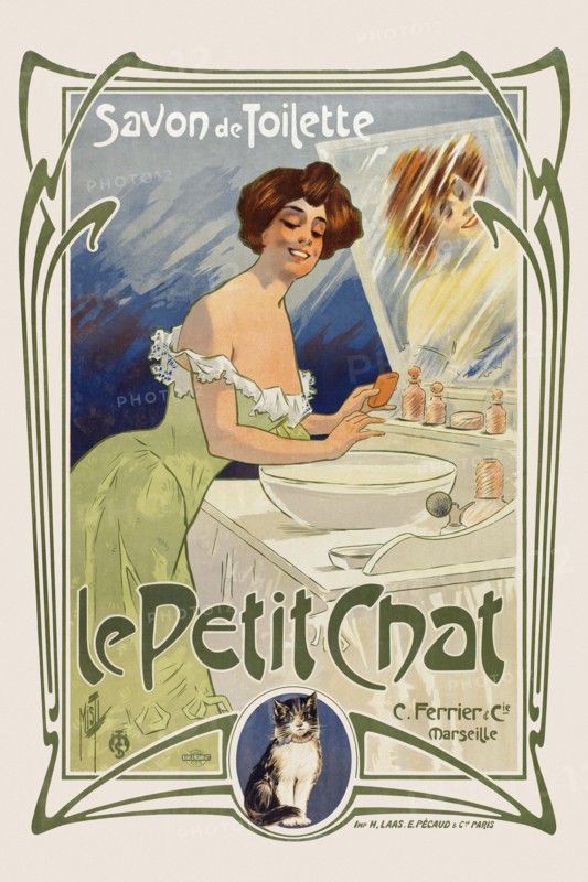 Savon de toilette. Le Petit Chat. C. Ferrier et Cie, Marseille by Ferdinand Mifliez MISTI (1865-1923). Poster published in 1899 in France.