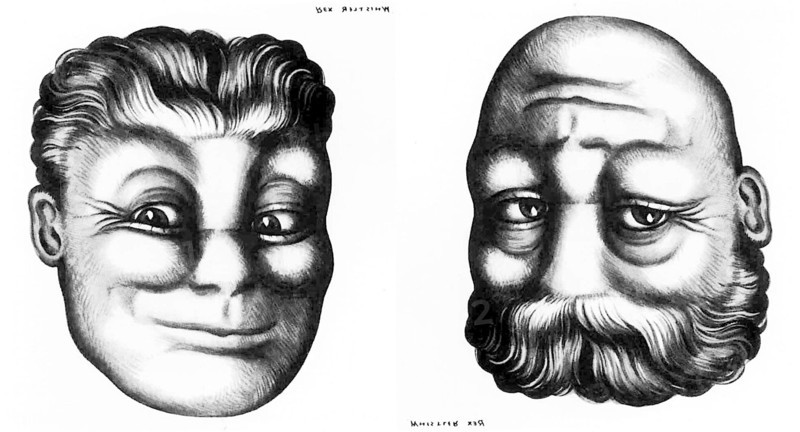 Rex Whistler - The “Reversible Faces” of Rex Whistler - Hair and Bald Bearded