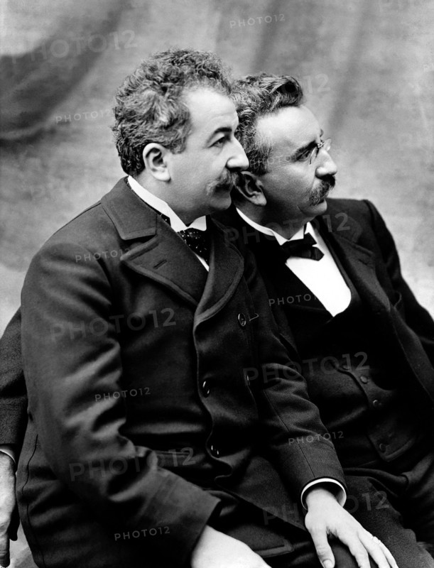 The Lumiere Brothers. Portrait of The Lumière brothers, Auguste Marie Louis Nicolas Lumière (1862-1954) and Louis Jean Lumière (1864-1948). Auguste is on the left, Louis on the right.