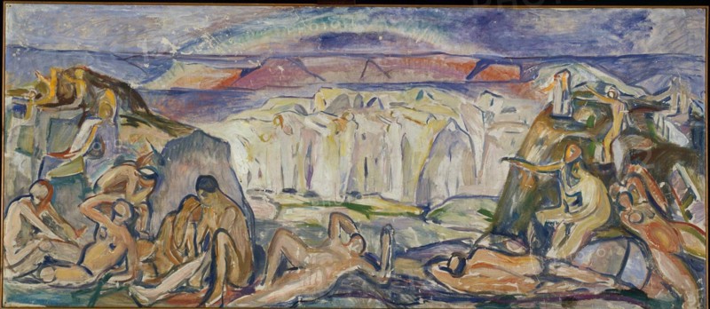 Edvard Munch
Ecole norvégienne
Peace and the Rainbow
Vers 1918-1919
Huile sur toile (119,5 x 277 cm)
Oslo, musée Munch