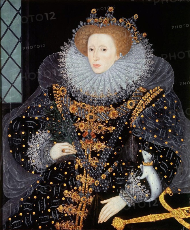 The Ermine Portrait of Elizabeth I circa 1585 by William Segar