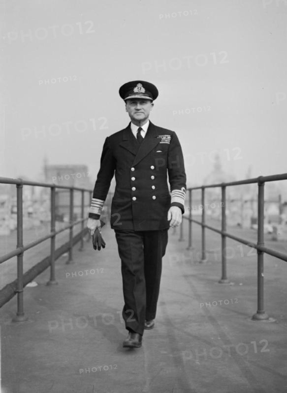 Operation Overlord (the Normandy Landings)- D-day 6 June 1944- Personalities Admiral Sir Bertram Ramsay KCB MVO Allied Naval Commander-in-Chief of the Expeditionary Forces, photographed at his London Headquarters at Norfolk House.