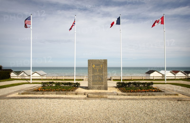 World War 2 Liberation memorial at D Day Sword Beach, Luc Sur Mer, Normandy, France