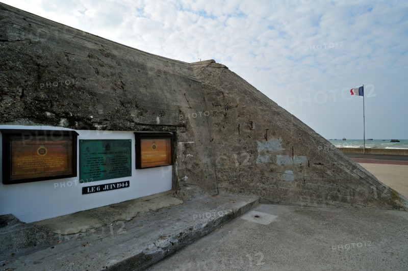 German Second World War bunker in front of the WW2 Gold Beach at Asnelles, Normandy, France