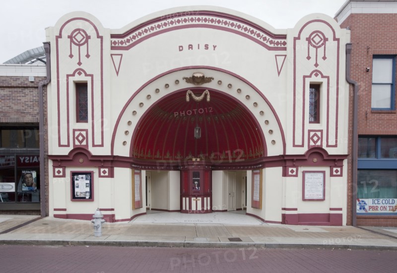 The 1902 Old Daisy Theater in Memphis, Tennessee is an example of nickelodeon architecture from the early movie cinema era.