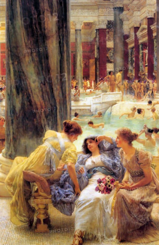 Sir Lawrence Alma-Tadema The Baths of Caracalla. Sir Lawrence Alma-Tadema(8 January 1836 – 25 June 1912) was one of the most renowned painters of late nineteenth-century Britain