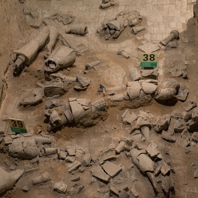 Old Chinese ruins of Terracotta army in Xi'an, China.