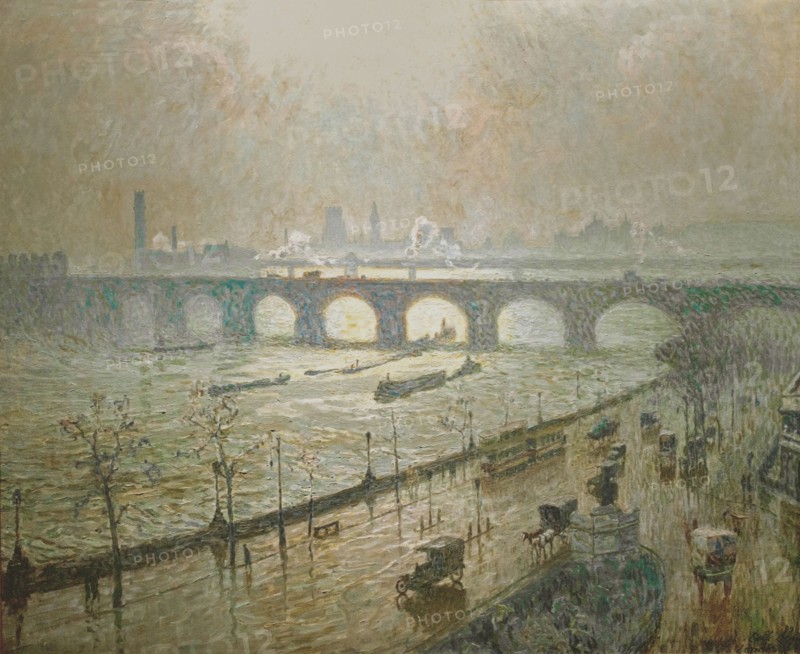 Emile Claus
Ecole belge
Waterloo Bridge, soleil et pluie. Mars
1916
Huile sur toile (102 x 127 cm)
Bruxelles, musées royaux des Beaux-Arts de Belgique