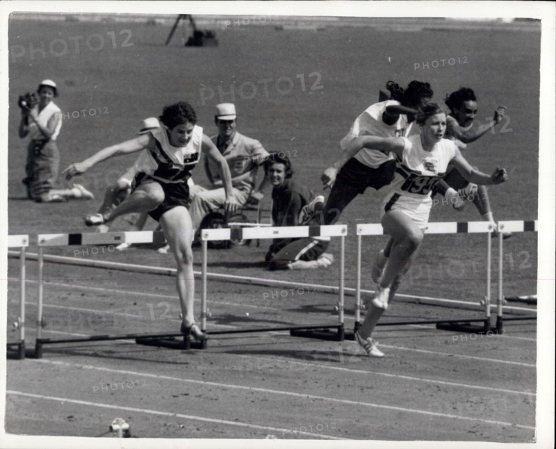 Aug. 31, 1960 - Olympic Games In Rome. Mary Bignal Wins Her Hurdles Heat. Photo shows Britain's Mary Bignal seen leading over the last hurdle to win her heat in the Women's 80 Metres hurdles, to qualify for the semi-finals, in Rome today, with a time of 11.2 secs.