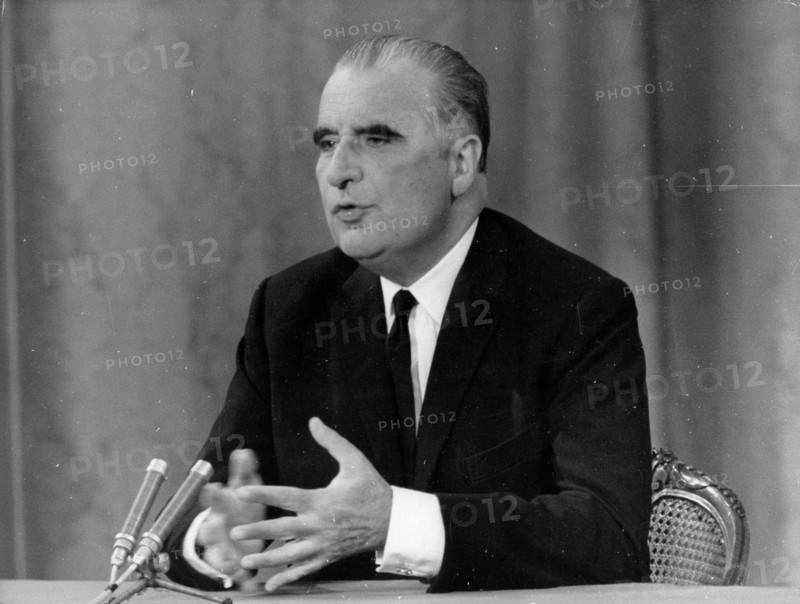 Georges Pompidou speaking at a conference