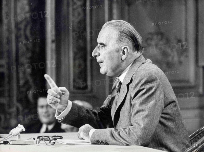 President Georges Pompidou speaks at conference