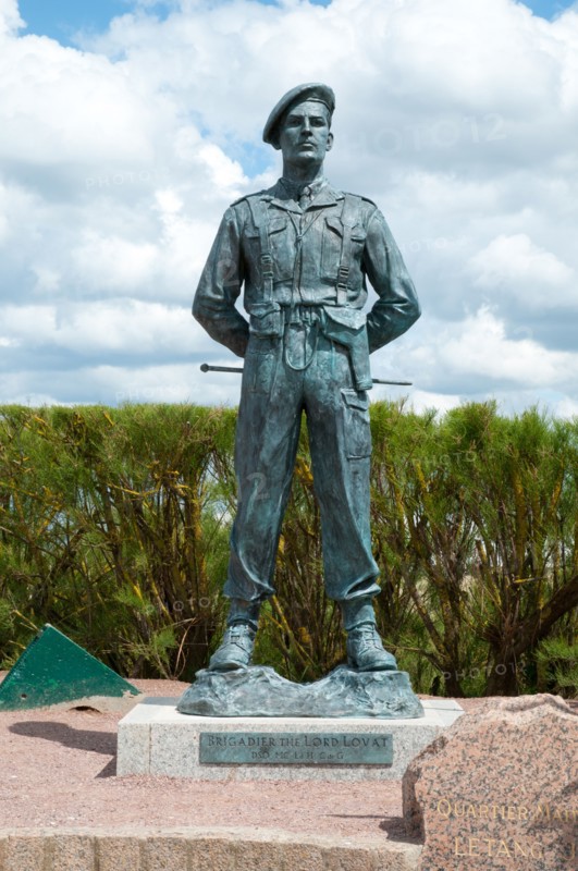 Statue of brigadier Lord Lovat, Ouistreham, Sword Beach, site of Normandy landings