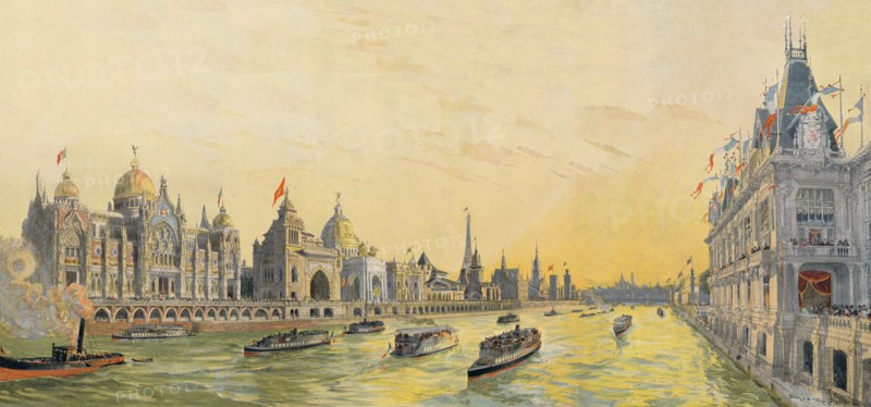 Exposition Universelle view, World Fair, 1900, Paris