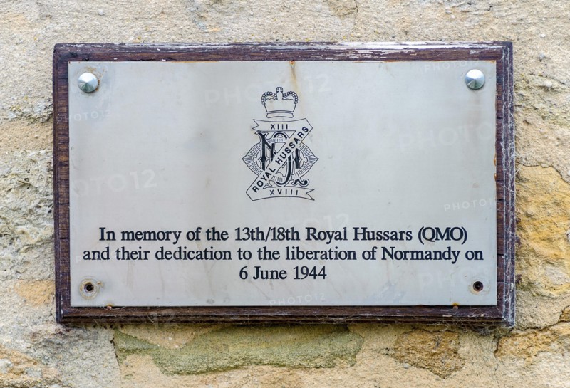 Sword Beach, Normandy, France - Memorial to 13th/18th Royal Hussars who came ashore on D Day, 6 June 1944