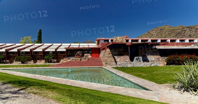 Walkway at Taliesan West, designed by architect Frank Lloyd Wright