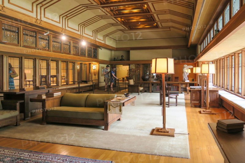 The Frank Lloyd Wright Period Room exhibit at the Metropolitan Museum of Art, New York City, USA.