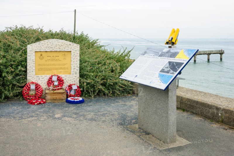 OMAHA BEACH, FRANCE - SEPTEMBER 21, 2012: A Royal Air Force memorial near Omaha Beach, Normandy, France