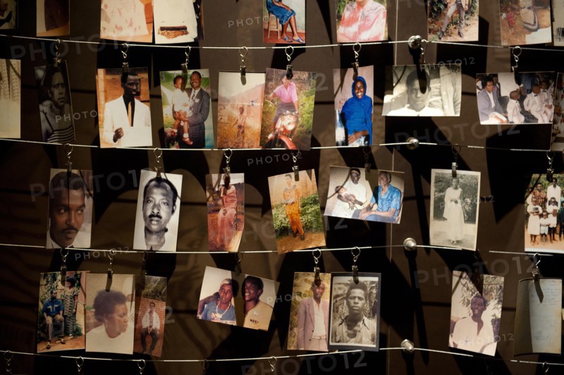 Photographs of genocide victims in the Genocide Museum, Kigali