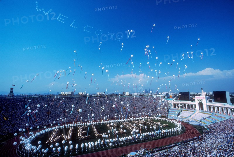 Opening ceremonies at the 1984 Olympic Summer Games, Los Angeles, CA