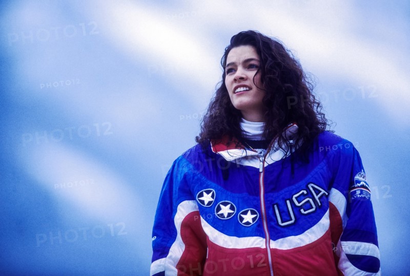 Nancy Kerrigan (USA), bronze medalist competing at the 1992 Olympic Winter Games